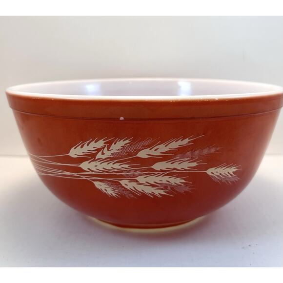 Vintage Pyrex 403 Autumn Harvest Wheat Mixing Nesting Bowl 2.5 L Liter Quart USA - Picture 3 of 16